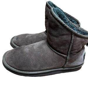 Australia Lux Booties Boots Shoe Brown Suede Shearling Womens Size 8 Cozy Winter